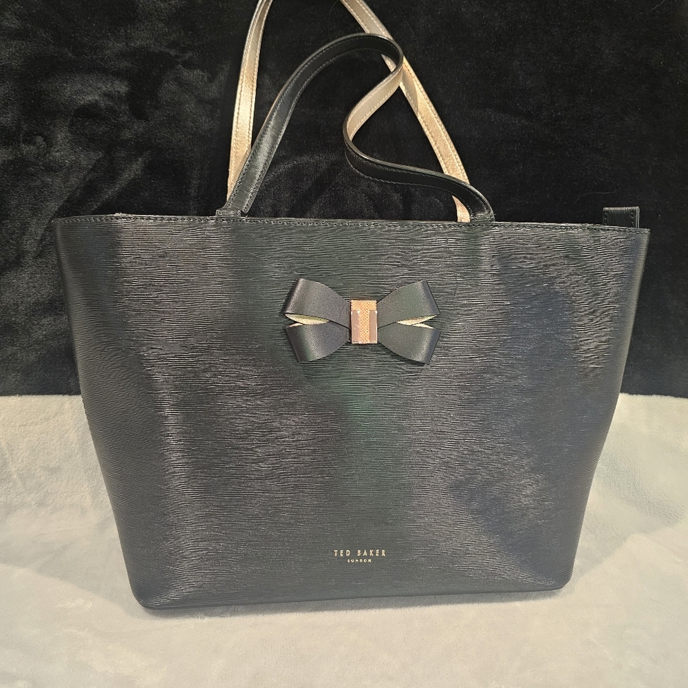 Ted Baker Black Tote Bag with Bow Accent